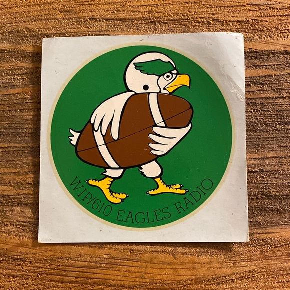 Retro 80s Philadelphia Eagles x 610 WIP Sports RadioMascot Sticker. Circle. 3 in - Picture 2 of 8